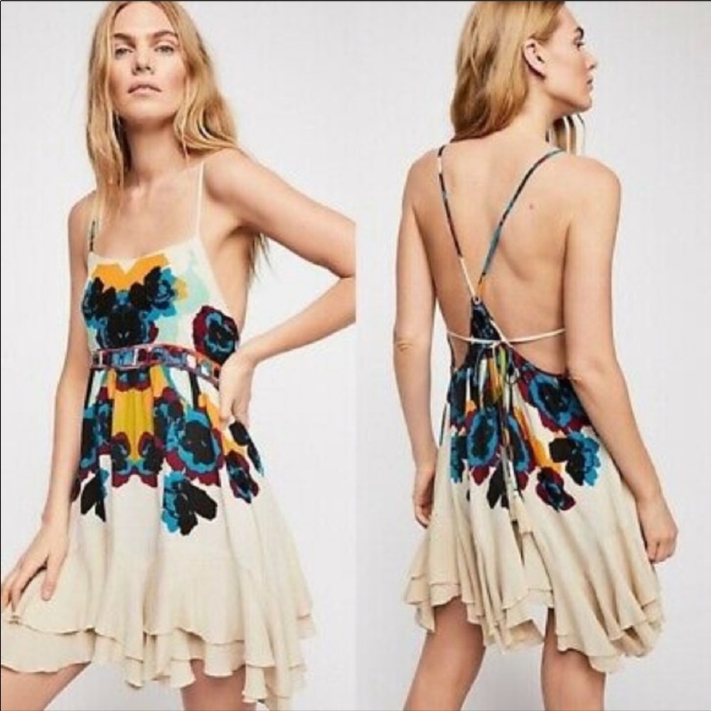 FREE PEOPLE Sweet Lucy Slip Flower Print Dress